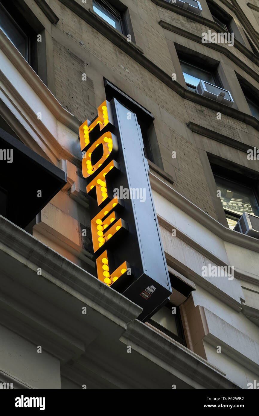 Hotel signo genérico, NYC Foto de stock