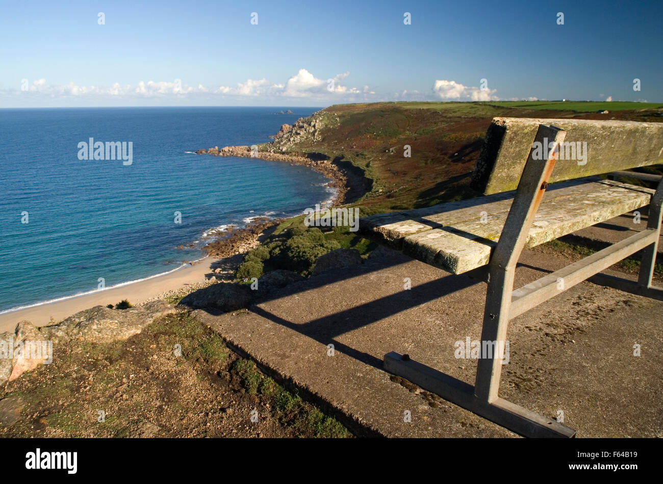 Whitesand Bay; Sennen Cove; Cornwall; Foto de stock