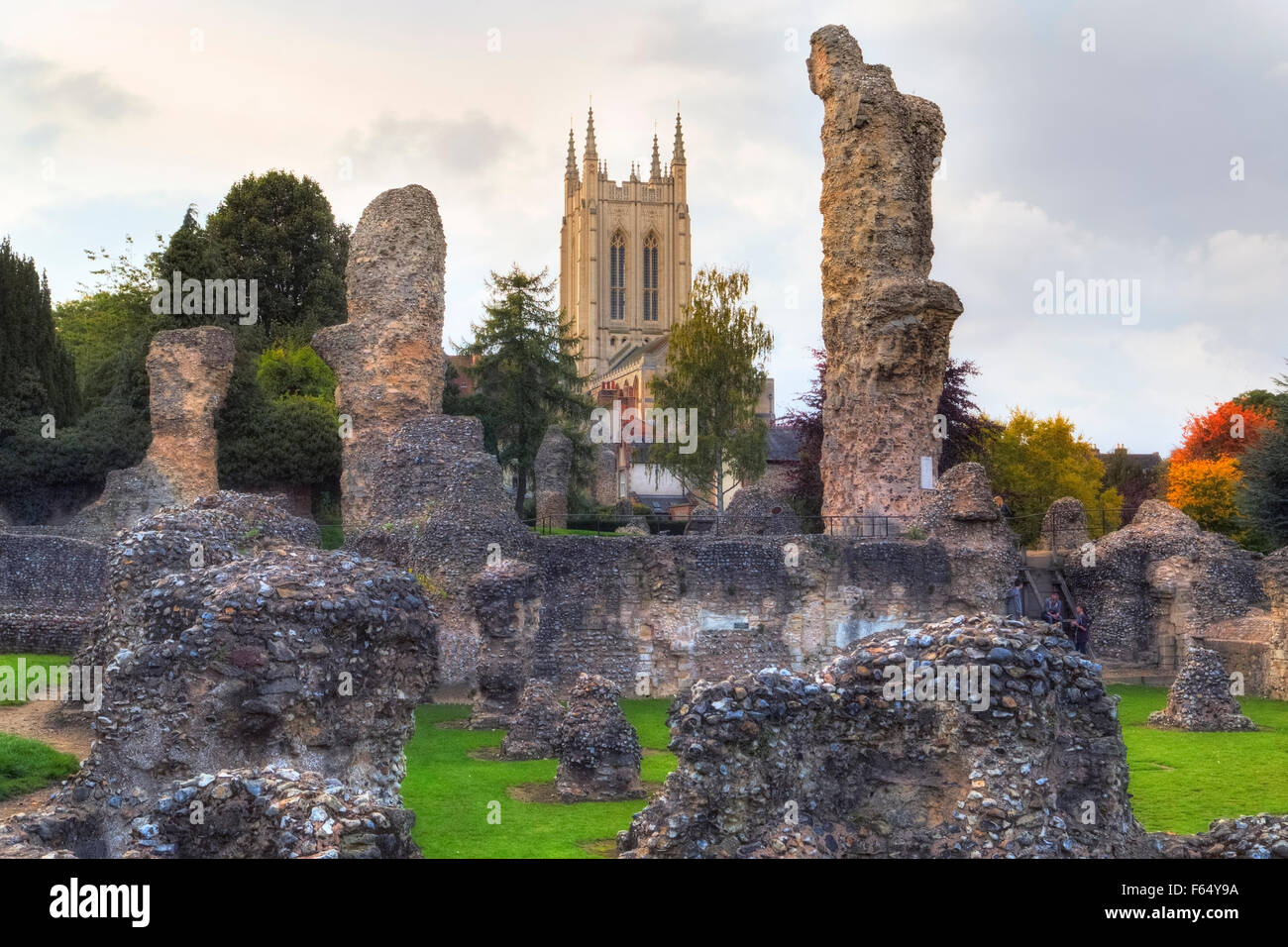 La abadía de Bury St Edmunds; Bury St Edmunds, Suffolk, England, Reino Unido Foto de stock