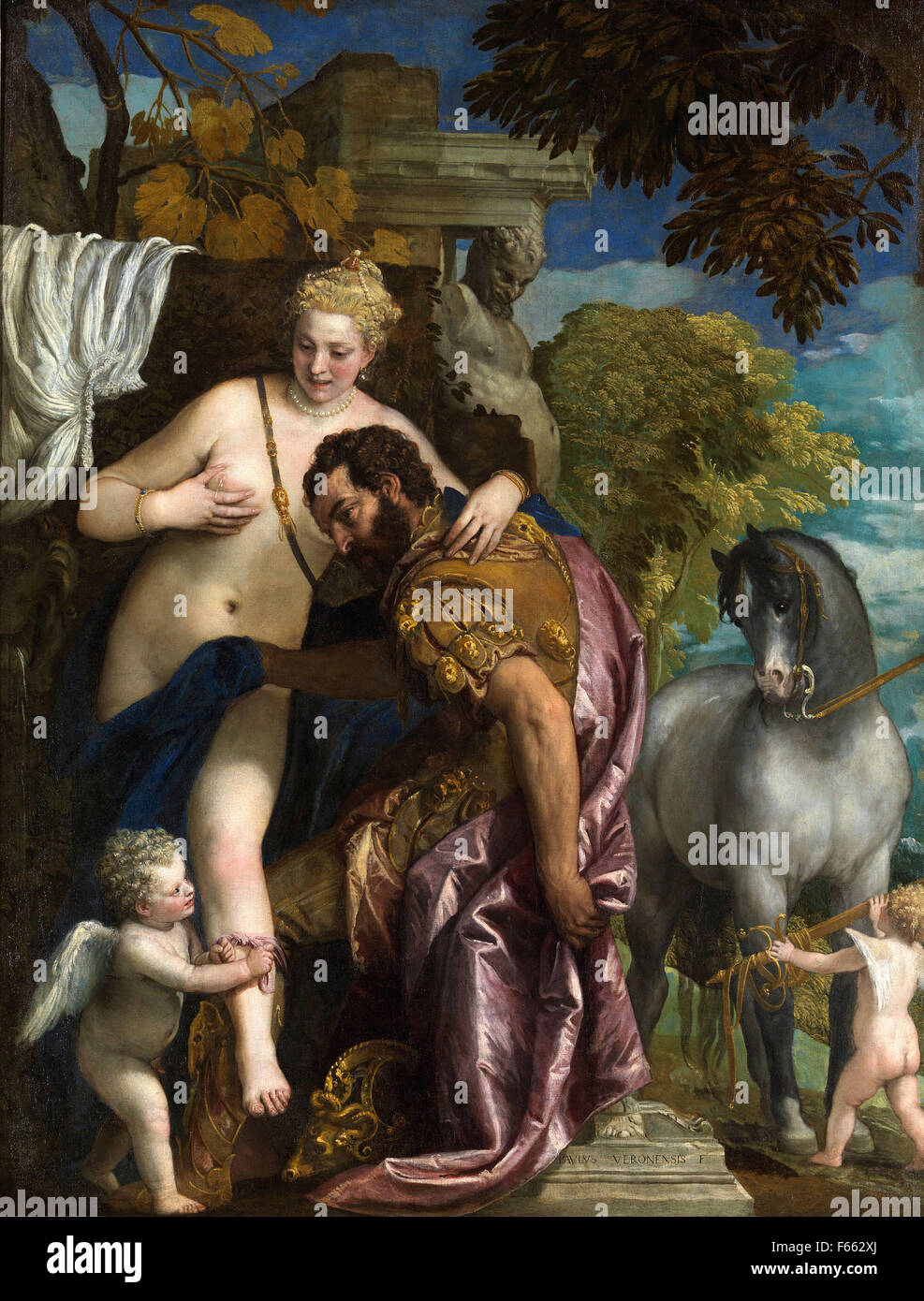 Paolo Veronese - Marte y Venus unidos por amor Foto de stock