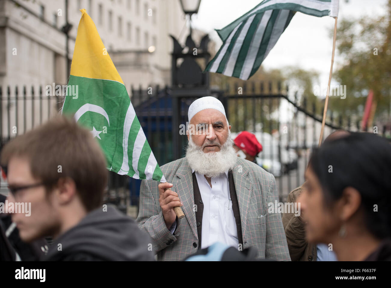 Londres, Reino Unido. 12 de noviembre de 2015. Un manifestante en Whitehall protestando contra la visita del Primer Ministro Modi a Gran Bretaña Credit: Ian Davidson/Alamy Live News Foto de stock