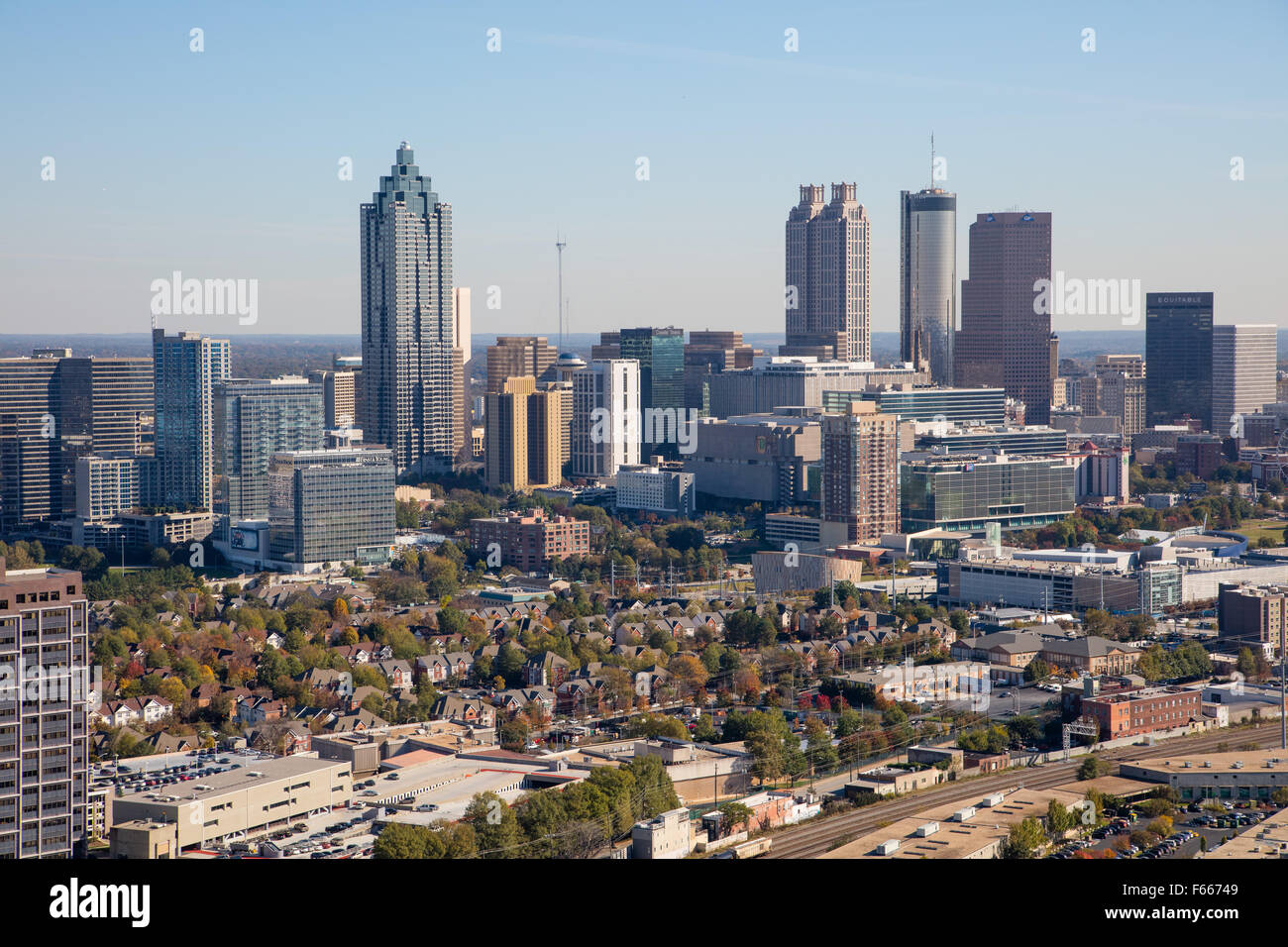 Fotografía aérea de Atlanta, Georgia, EE.UU. tomada el 11/10/2015 Foto de stock