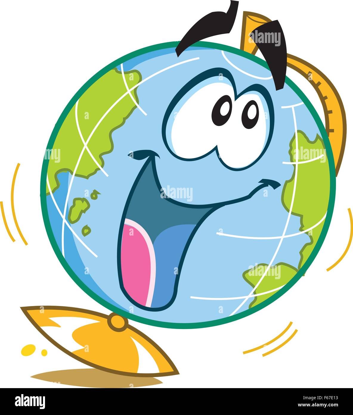 Feliz Mundo Divertido personaje de dibujos animados Imagen Vector de stock  - Alamy