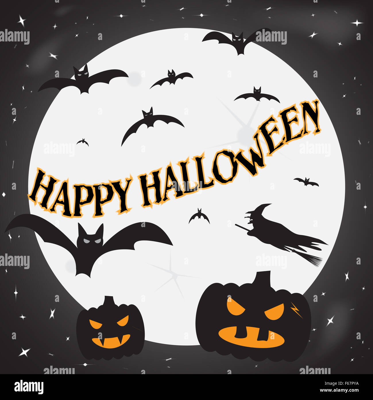 Un diseño de tarjeta de felicitación de Halloween Foto de stock