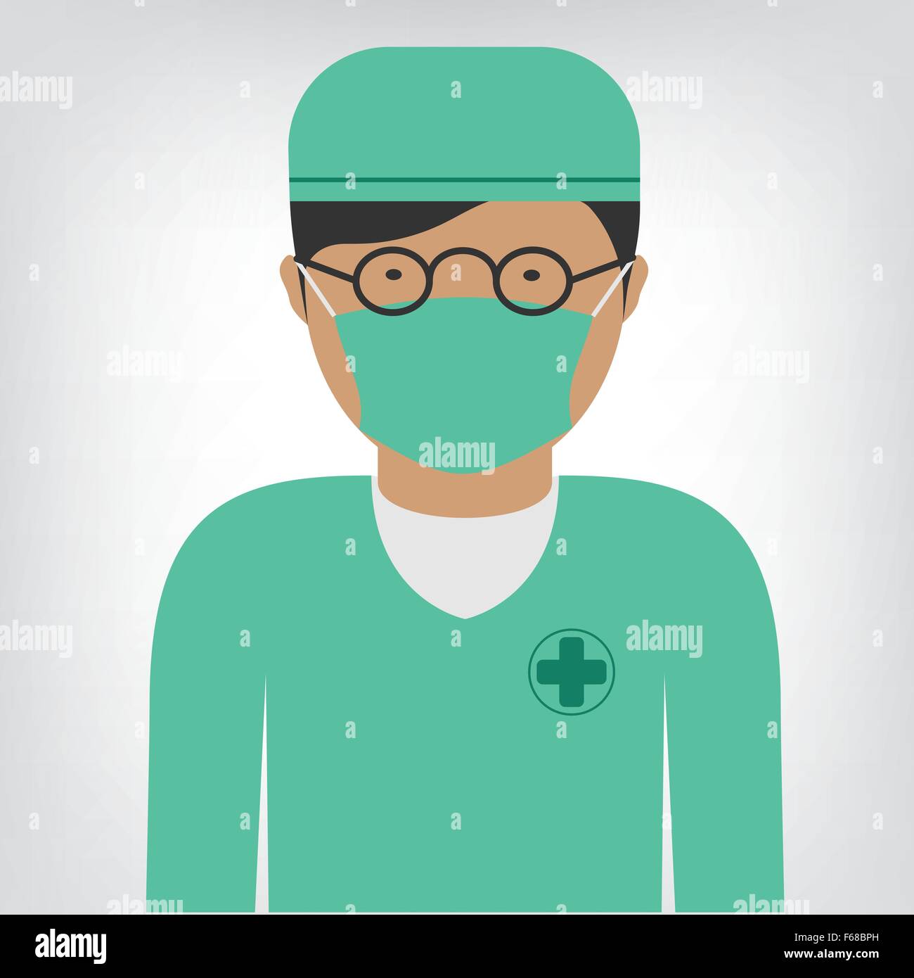 Cirujano doctor en medicina como icono de ropa Ilustración del Vector