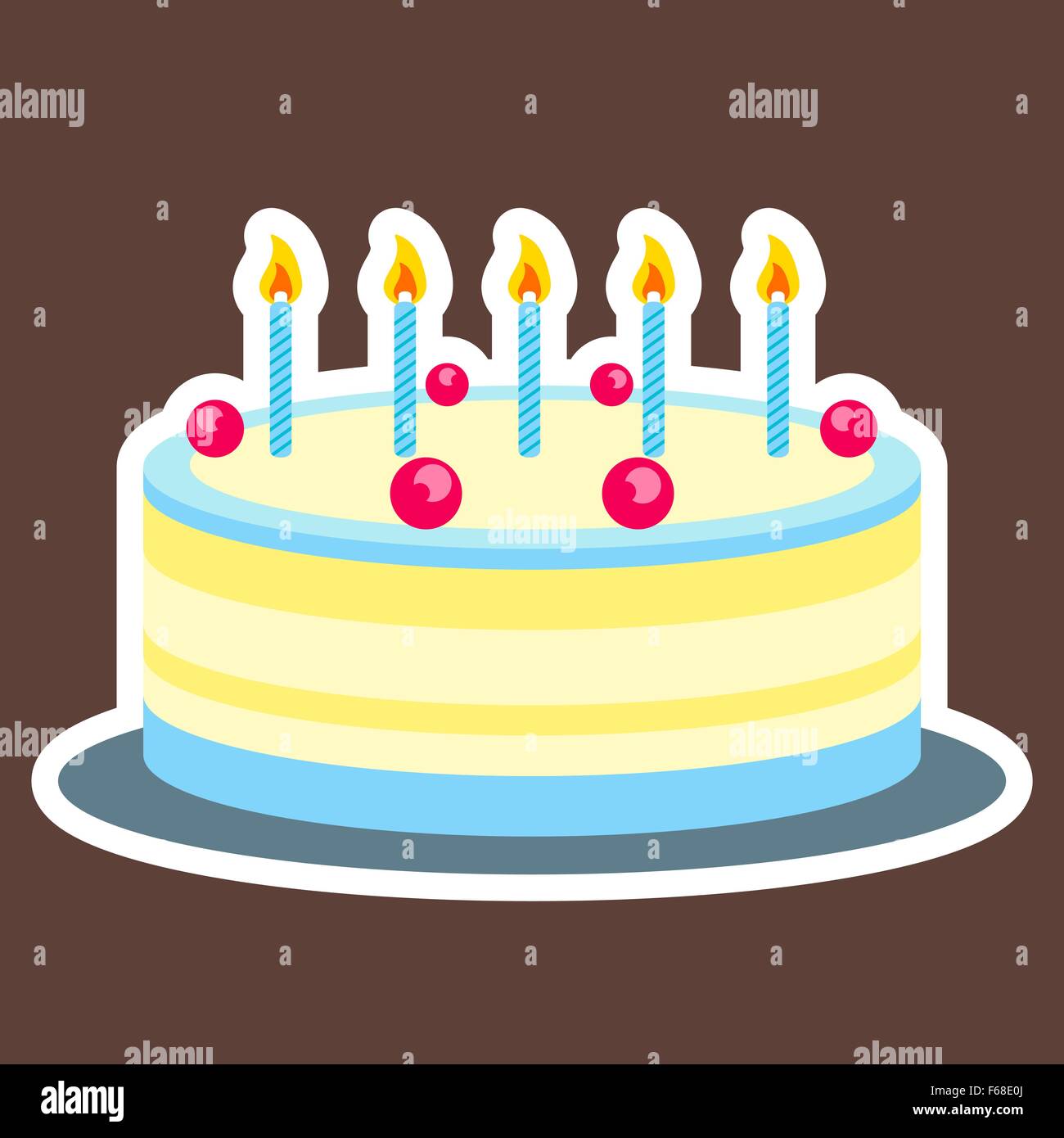 Pastel de cumpleaños en el estilo de dibujos animados Imagen Vector de  stock - Alamy