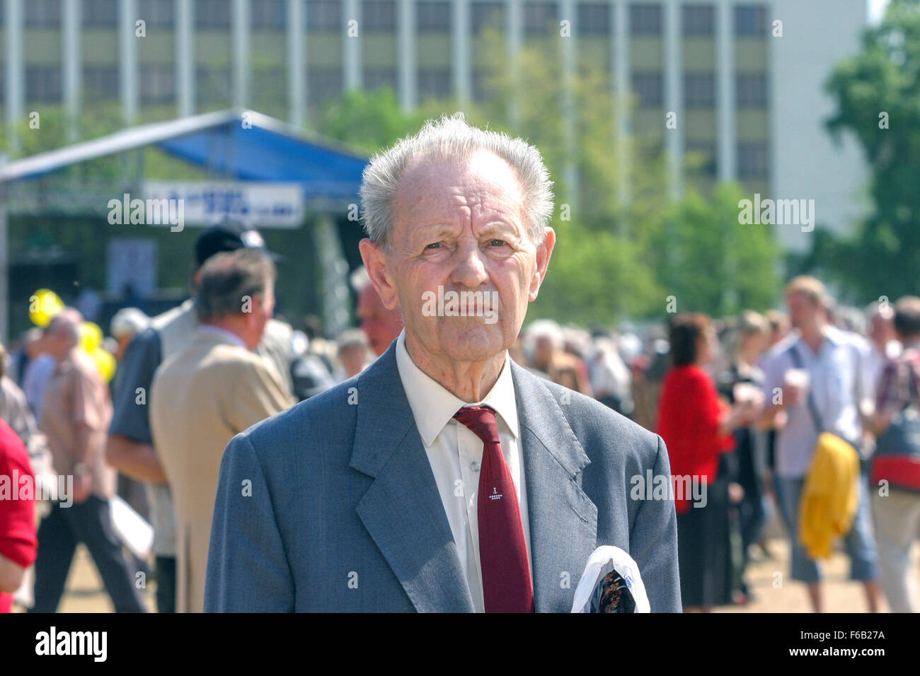 Checoslovaquia comunista Milos Jakes, Secretario General del líder del Partido Comunista de Checoslovaquia 1987-1989 Celebraciones Mayo 1 día del Trabajo Letna Praga Foto de stock