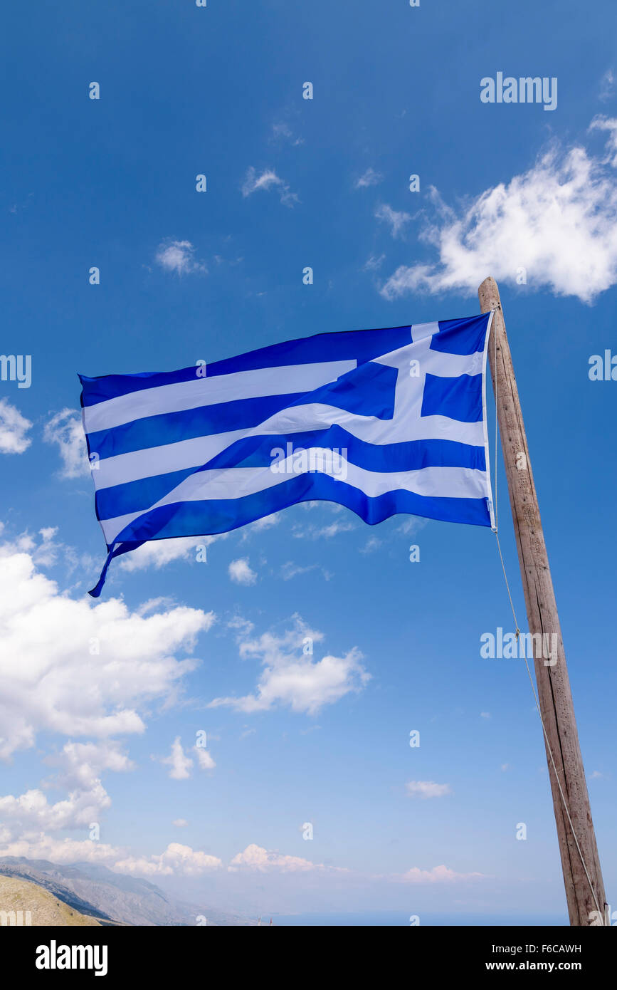 Griechische Flagge, bandera griega Foto de stock