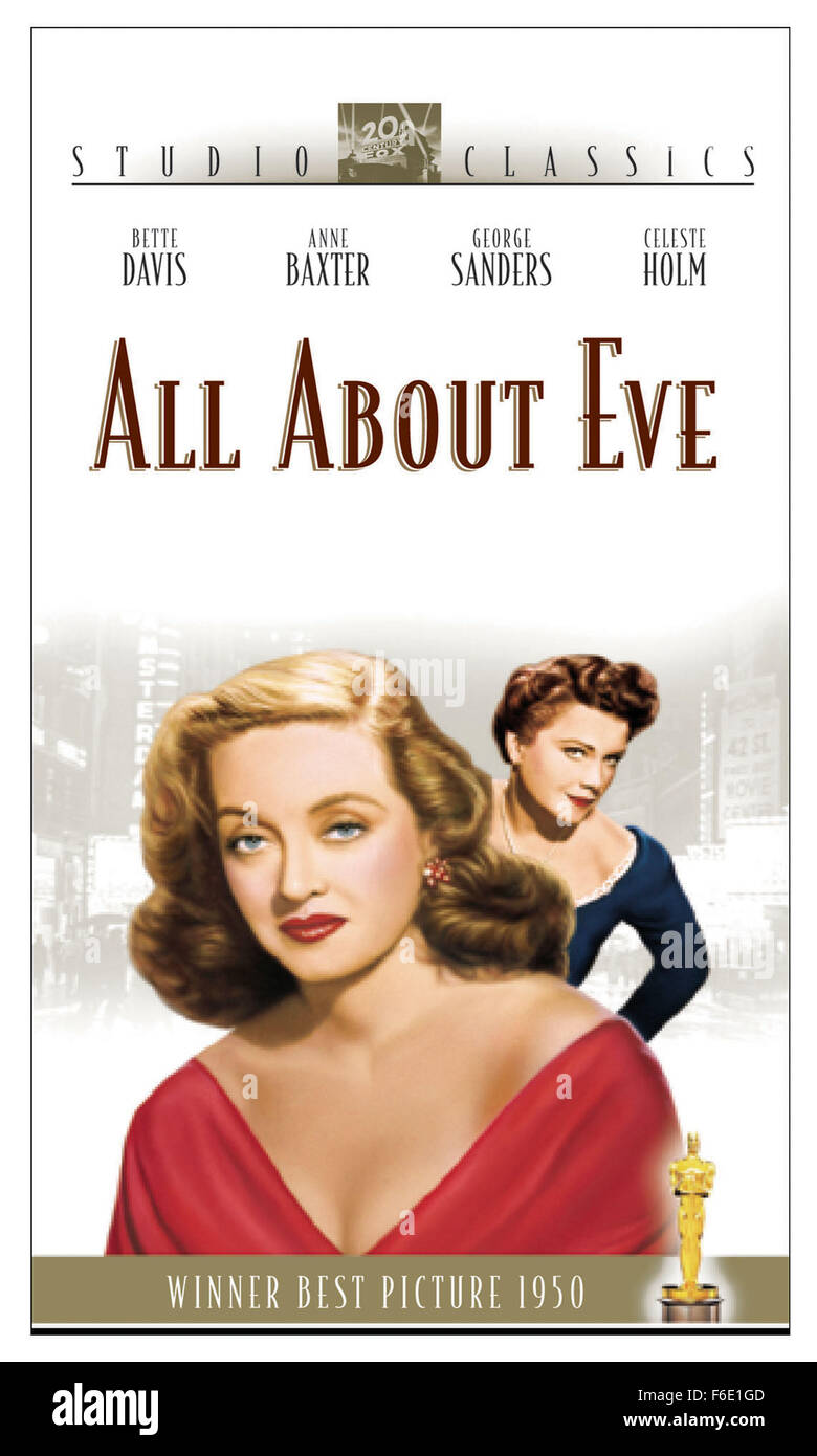 Oct 13, 1950; Los Ángeles, CA, EE.UU.; arte clave para la 20th Century Fox  DVD, 'Todo sobre Eva', protagonizada por Bette Davis como Margo Channing y  ANNA BAXTER como Eva Harrington. Dirigida