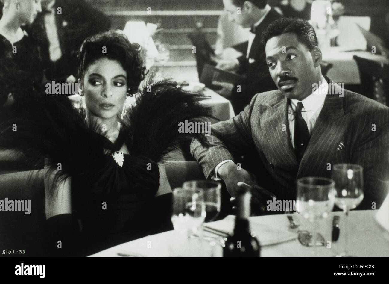 Enero 1, 1980 Eddie Murphy y Jasmine Guy, OnSet del filme, Noches de
