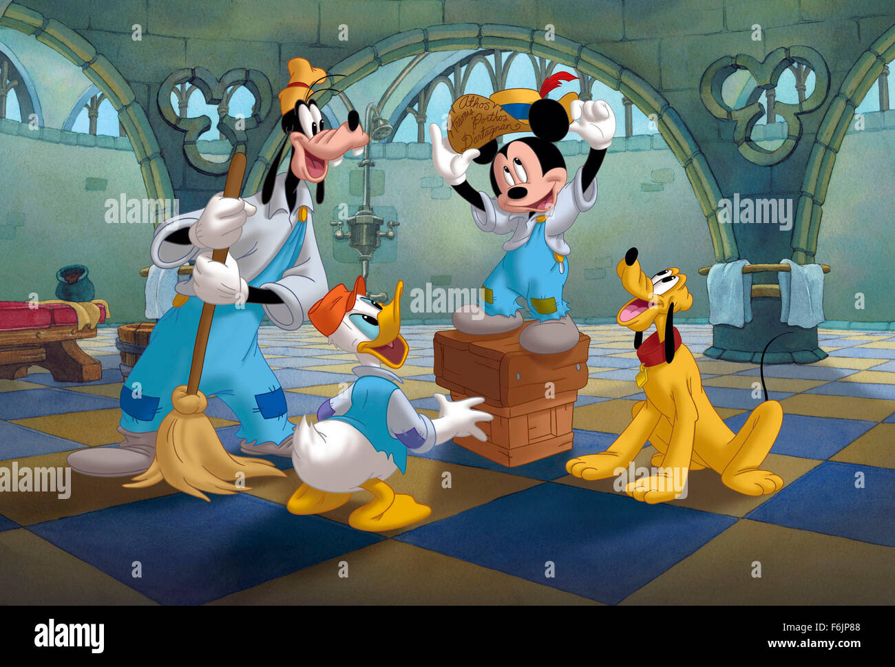 Fecha de Publicación: 3 de agosto de 2004. Título de la película: Mickey,  Donald, Goofy: Los tres mosqueteros. Estudio: Walt Disney Pictures.  Parcela: Best Buddies Mickey, Donald y Goofy son pequeños porteros