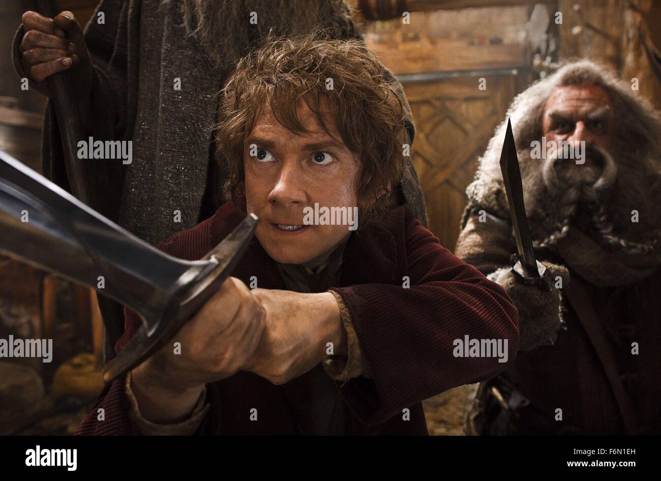 El actor Martin Freeman en una escena de El Hobbit: la desolación de Smaug película dirigida por Peter Jackson. (Crédito: c/MGM Entertainment Pictures) Foto de stock