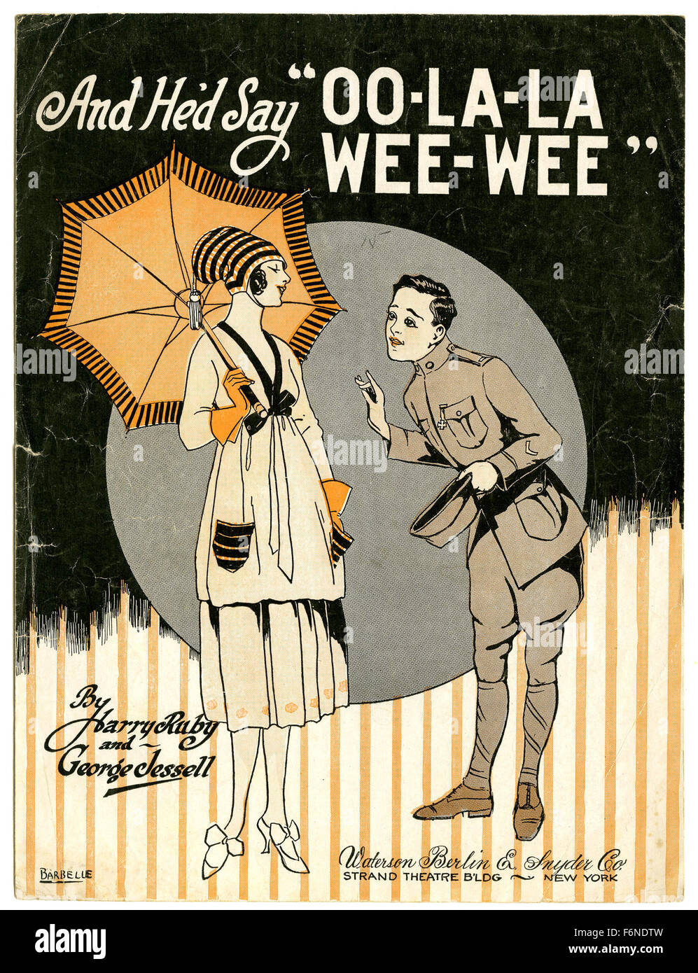 "Y él decía: 'OO-la-la-WEE WEE'' 1919 por Harry Ruby y George Clessell partituras de piano cubrir Foto de stock