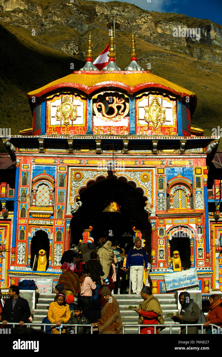 Templo de Badrinath, Uttarakhand, India, Asia Foto de stock