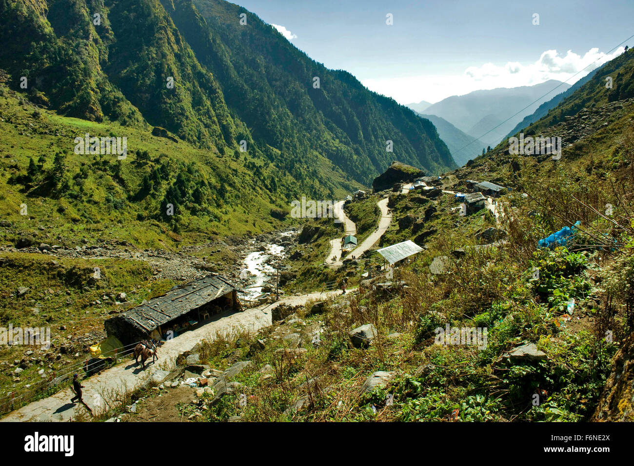 A kedarnath Gaurikund, Uttarakhand, India, Asia Foto de stock