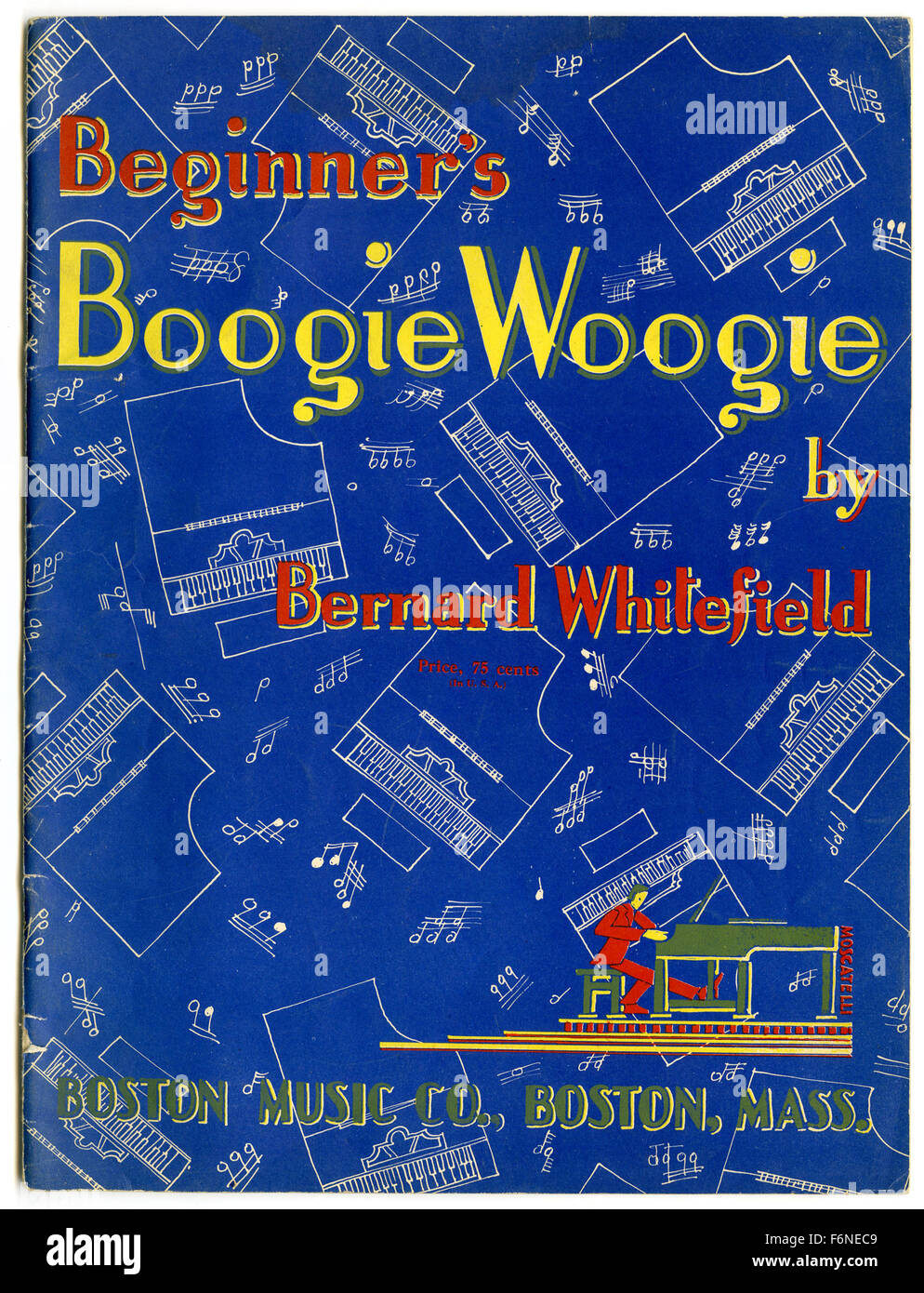 Música Boogie Woogie de principiante libro de Bernard Whitefield, 1918, publicado por la Compañía Musical de Boston Foto de stock