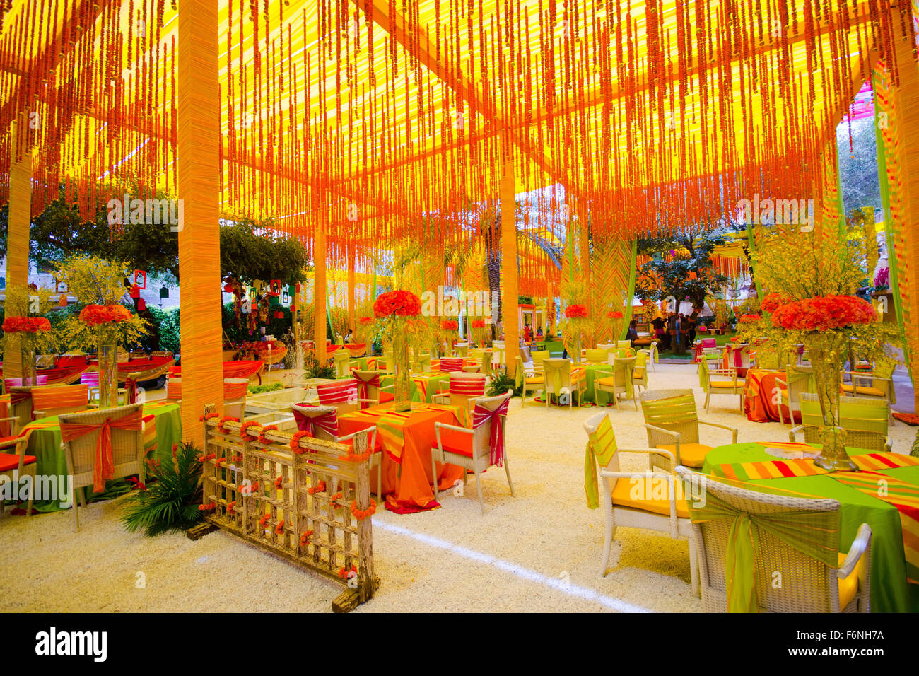 Boda decorado hall, Jodhpur, Rajasthan, India, Asia Fotografía de stock