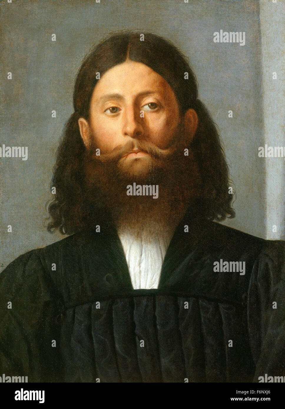 Lorenzo Lotto - Retrato de un hombre barbado Foto de stock