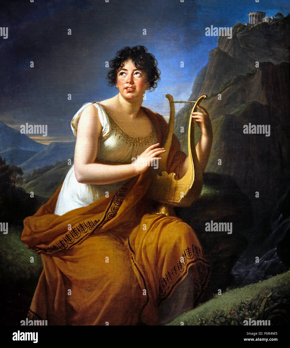 Retrato de Madame de Staël Corinne como en Cape Misenum 1809 Musée d'Art et d'Histoire de Ginebra, Marie Louise Élisabeth Vigée Le Brun 1755 -1842 París Francia Francia ( rococó pintor neoclásico ) Foto de stock