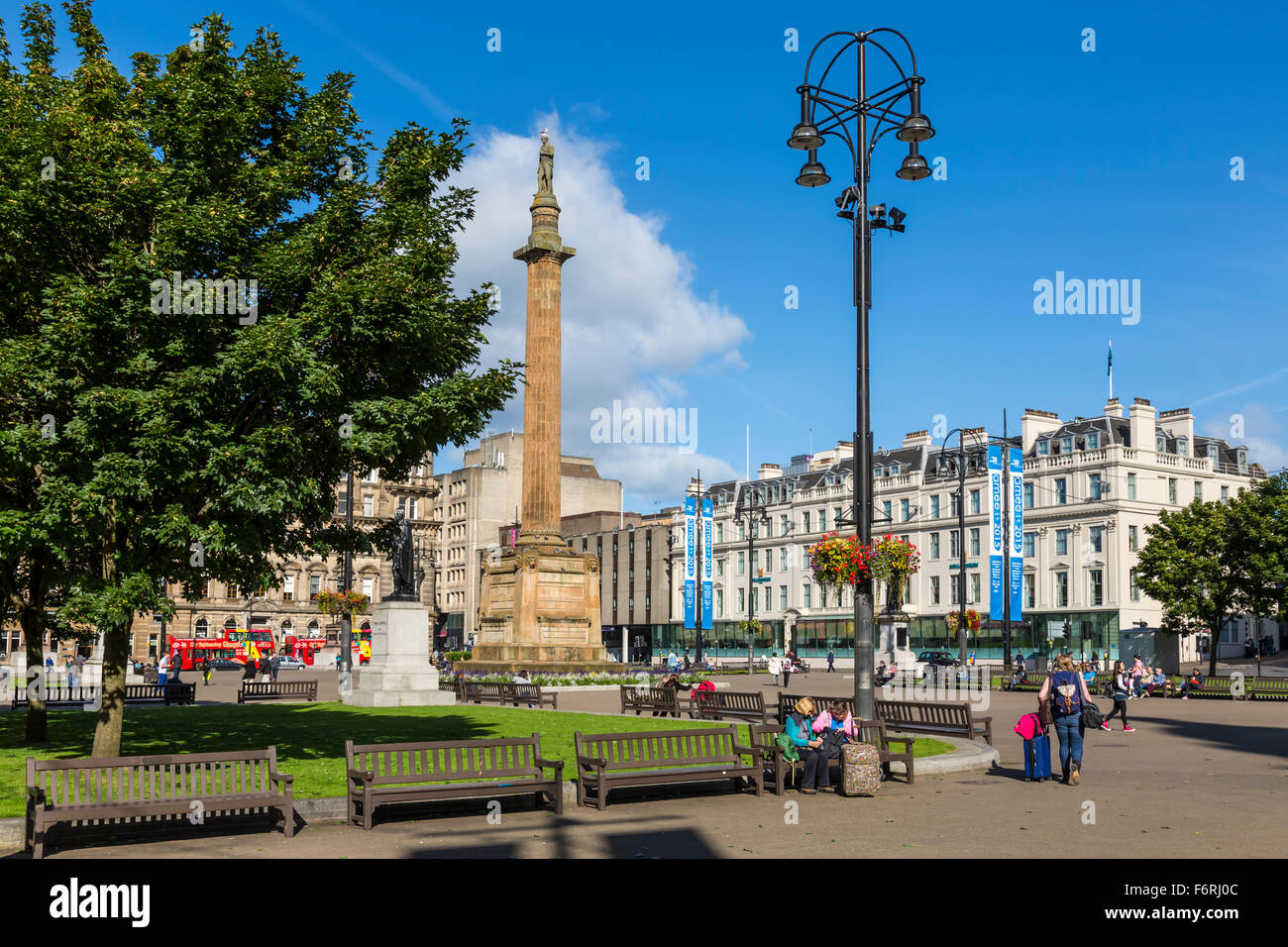 George Square en el centro de la ciudad de Glasgow, Escocia, Reino Unido Foto de stock