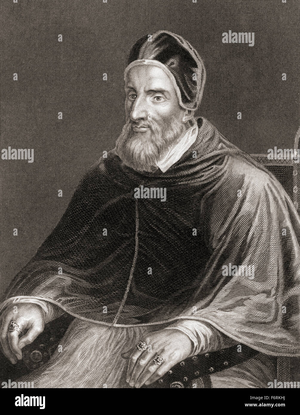 El Papa Clemente VII, 1478 - 1534, nacido Giulio di Giuliano de' Medici. Foto de stock