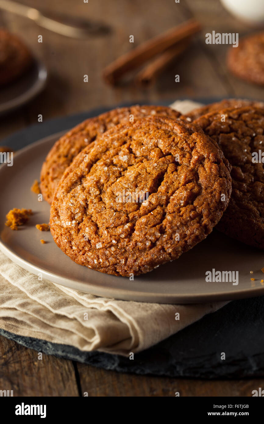 Cookies Gingersnap casera caliente coronada con azúcar Foto de stock