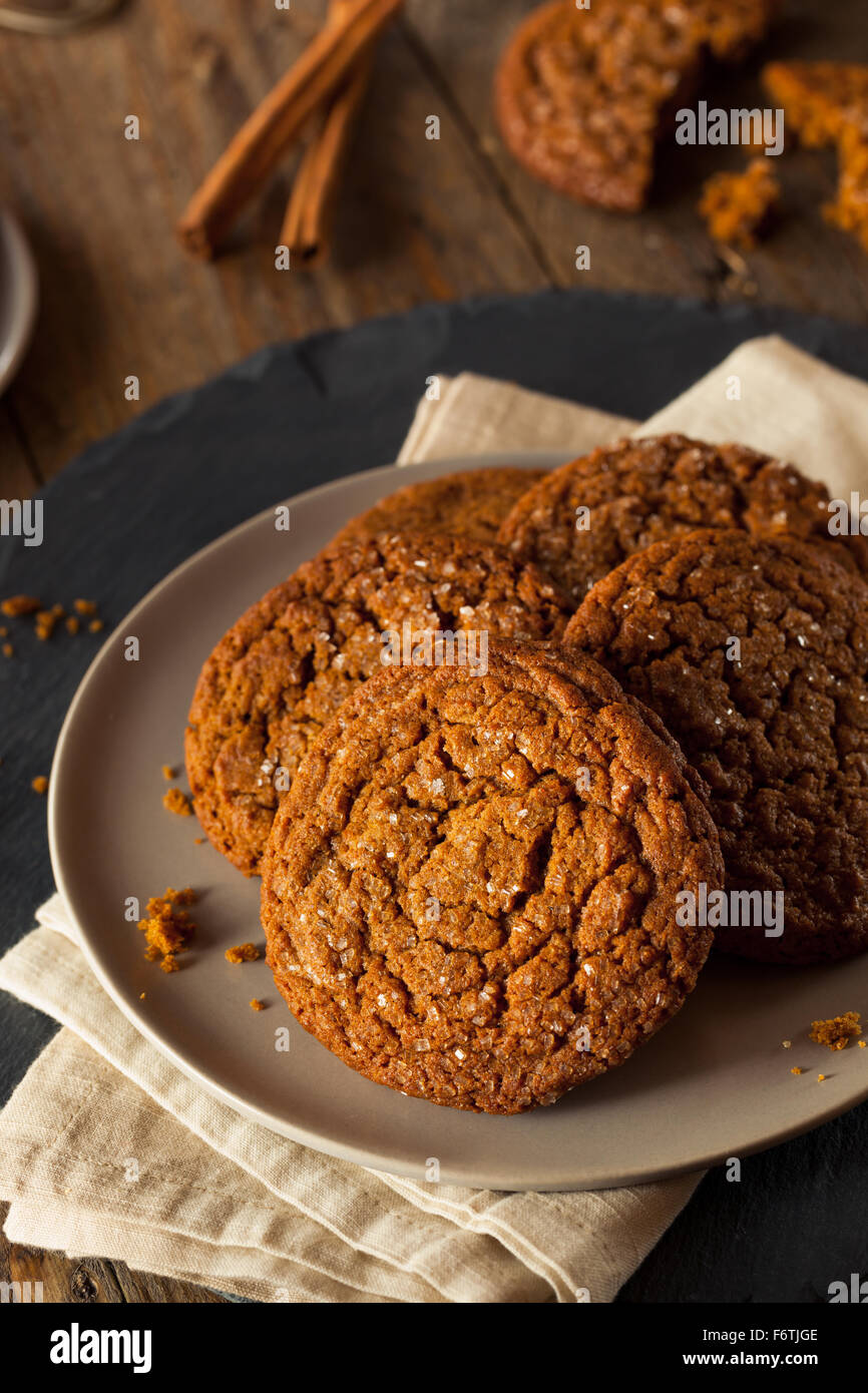 Cookies Gingersnap casera caliente coronada con azúcar Foto de stock