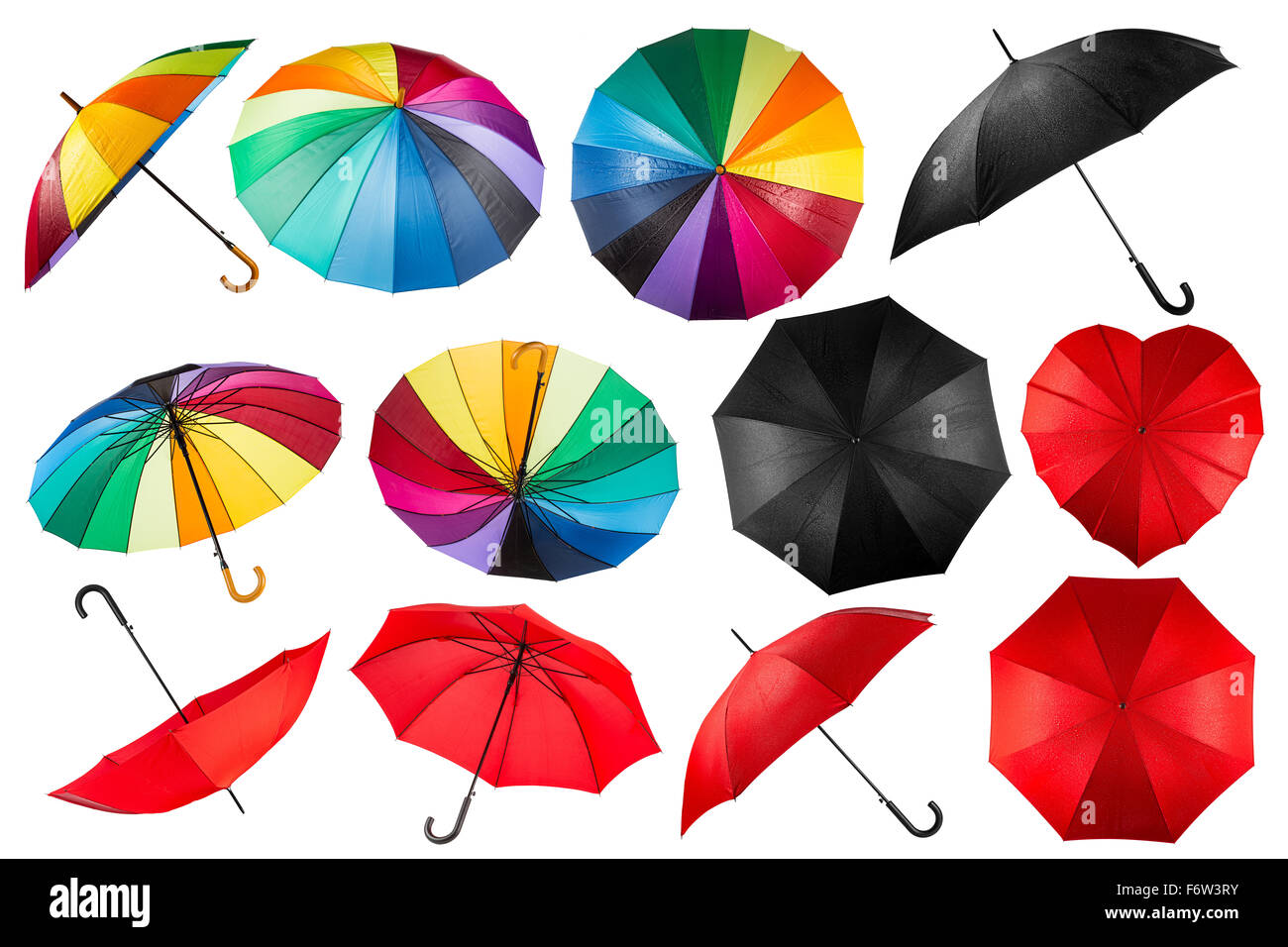 Insustituible Recepción Contradicción Colección de negro rojo y rainbow paraguas aislado sobre fondo blanco  Fotografía de stock - Alamy
