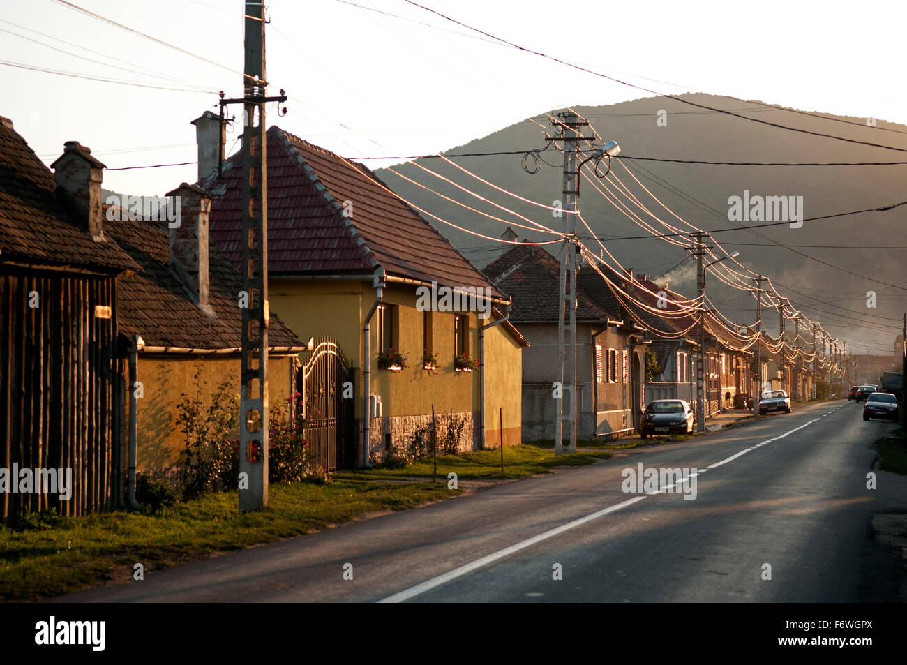 La aldea de Orlat cerca de Sibiu, Transilvania, Rumania Foto de stock