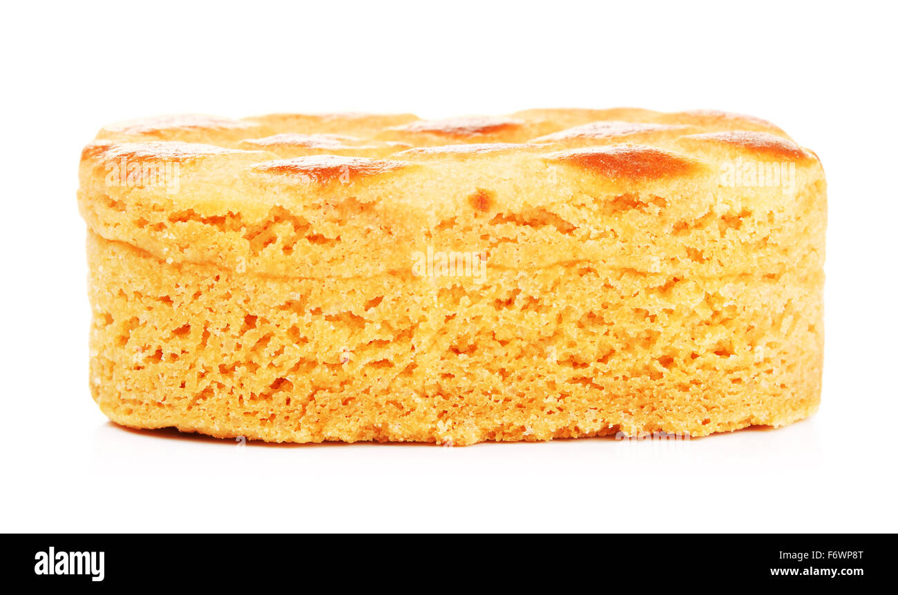 Galletas de almendra suave, aislado sobre fondo blanco. Foto de stock