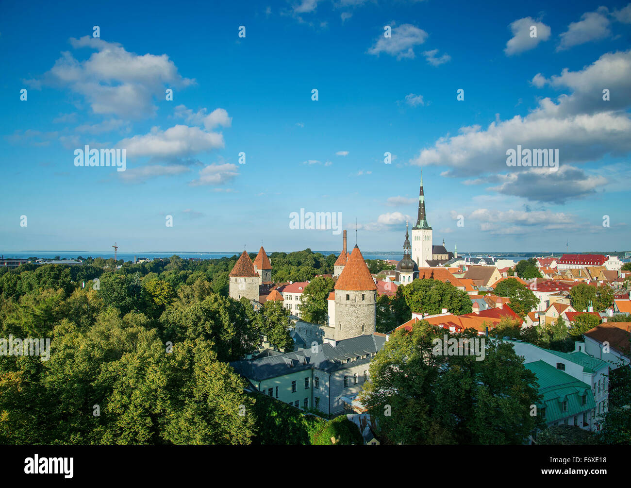 Vista de la ciudad vieja de Tallin en Estonia Foto de stock