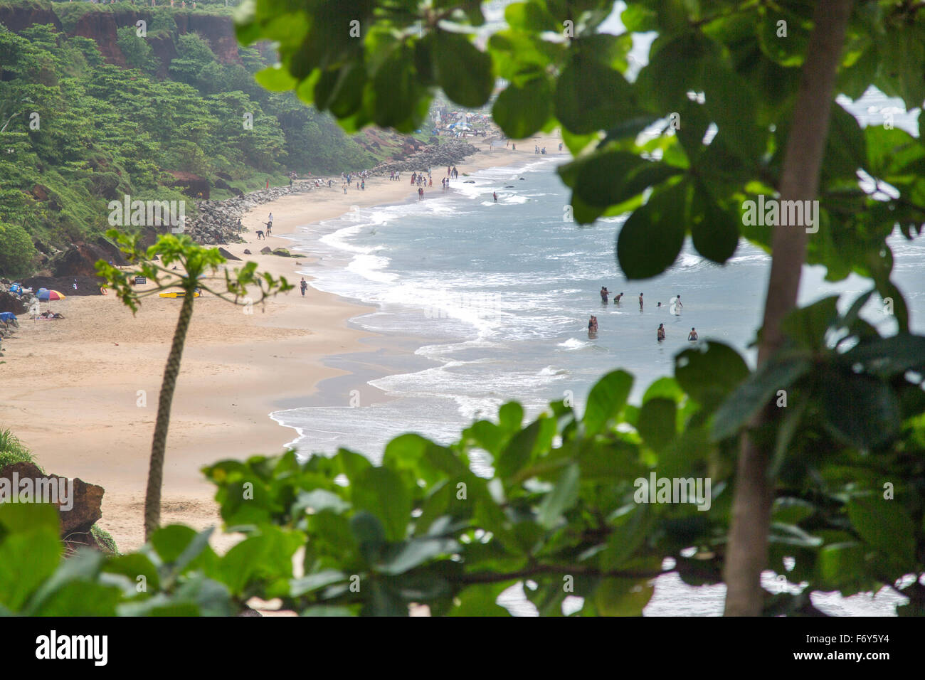 Varkala Beach en el estado de Kerala, India Foto de stock