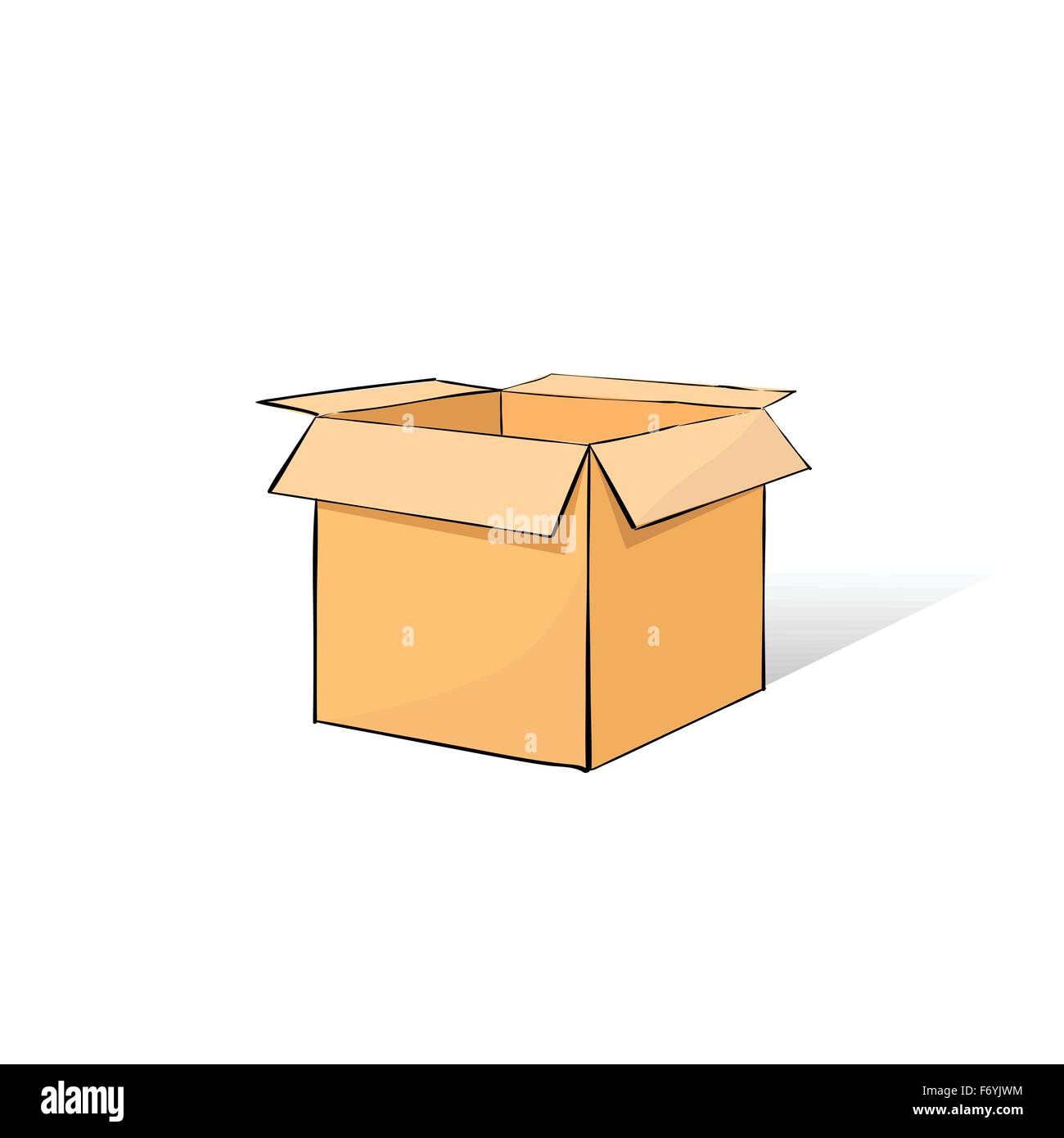 Caja abierta mano dibujar boceto Icono en color Imagen Vector de stock -  Alamy