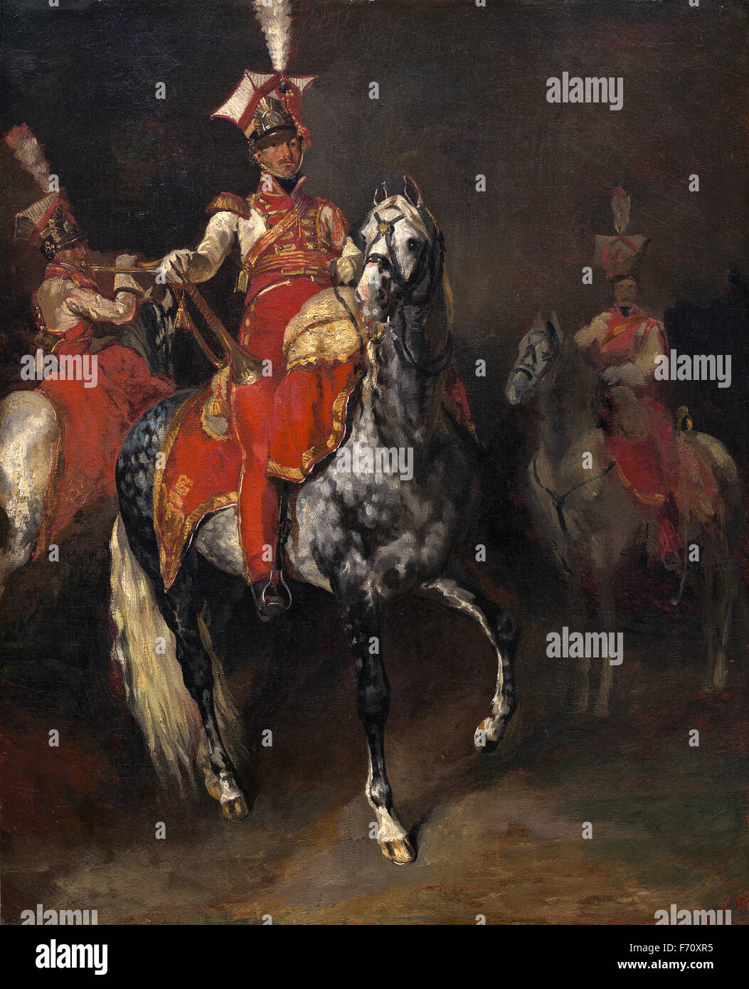 Théodore Géricault - Montado trompetistas de la Guardia Imperial de Napoleón Foto de stock