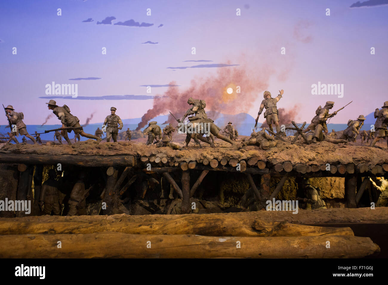 Australian War Memorial modelos escenas de batalla Foto de stock
