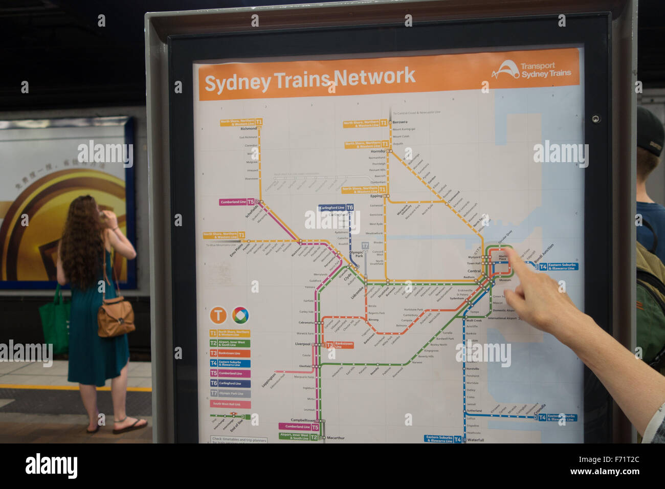 Mapa de trenes de Sydney Foto de stock