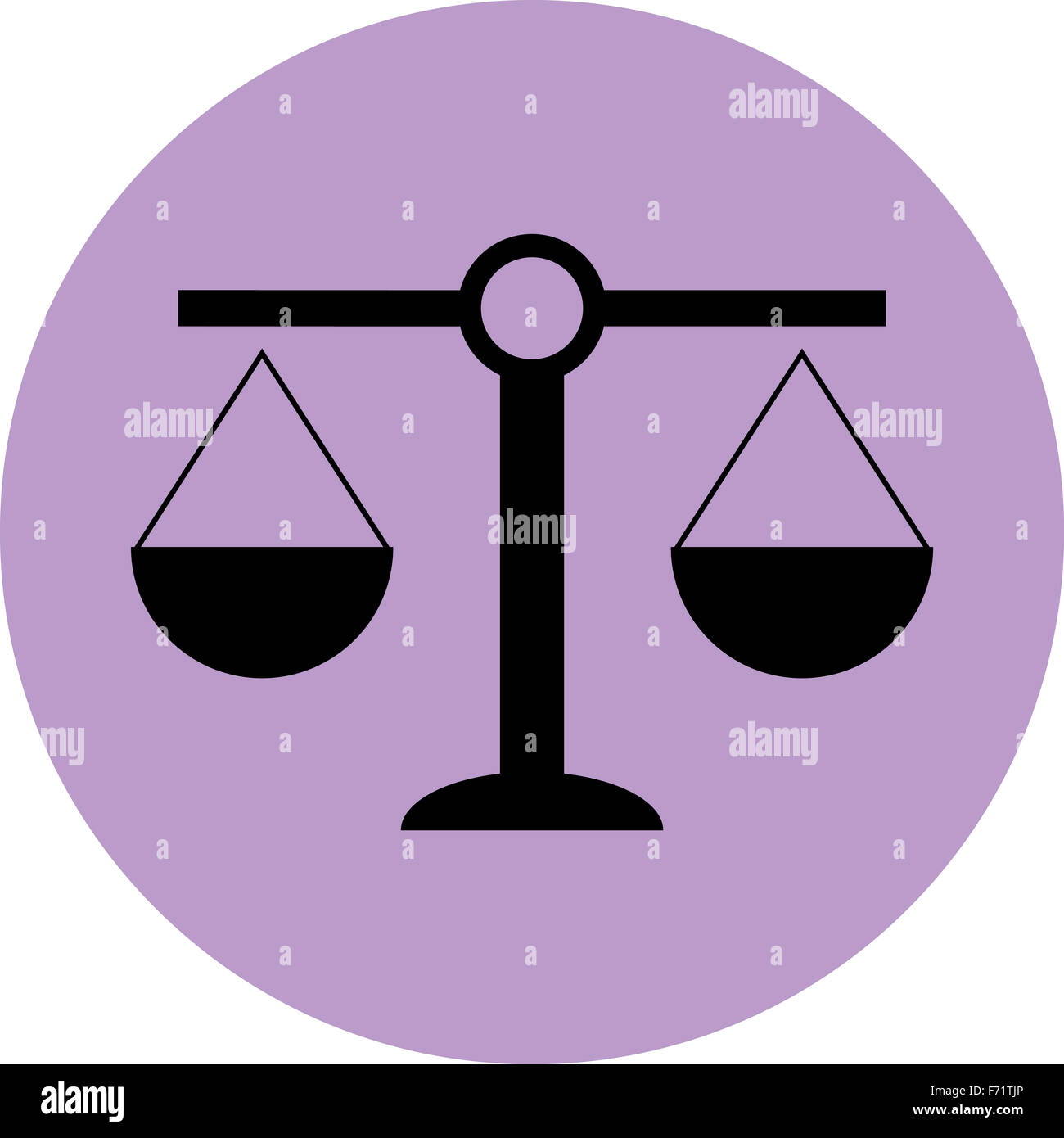 Icono de escala de equilibrio. La justicia y la igualdad, derecho andcourt, medición, pesar, organizada y legal. Resumen de diseño de arte vectorial inusual f Foto de stock