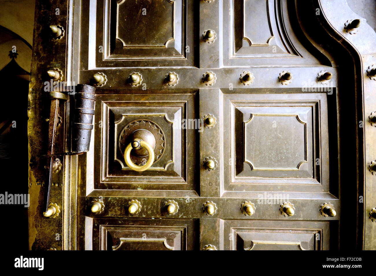 Puerta de madera, Ganesh Pol, fuerte ámbar, jaipur, rajasthan, india, asia Foto de stock