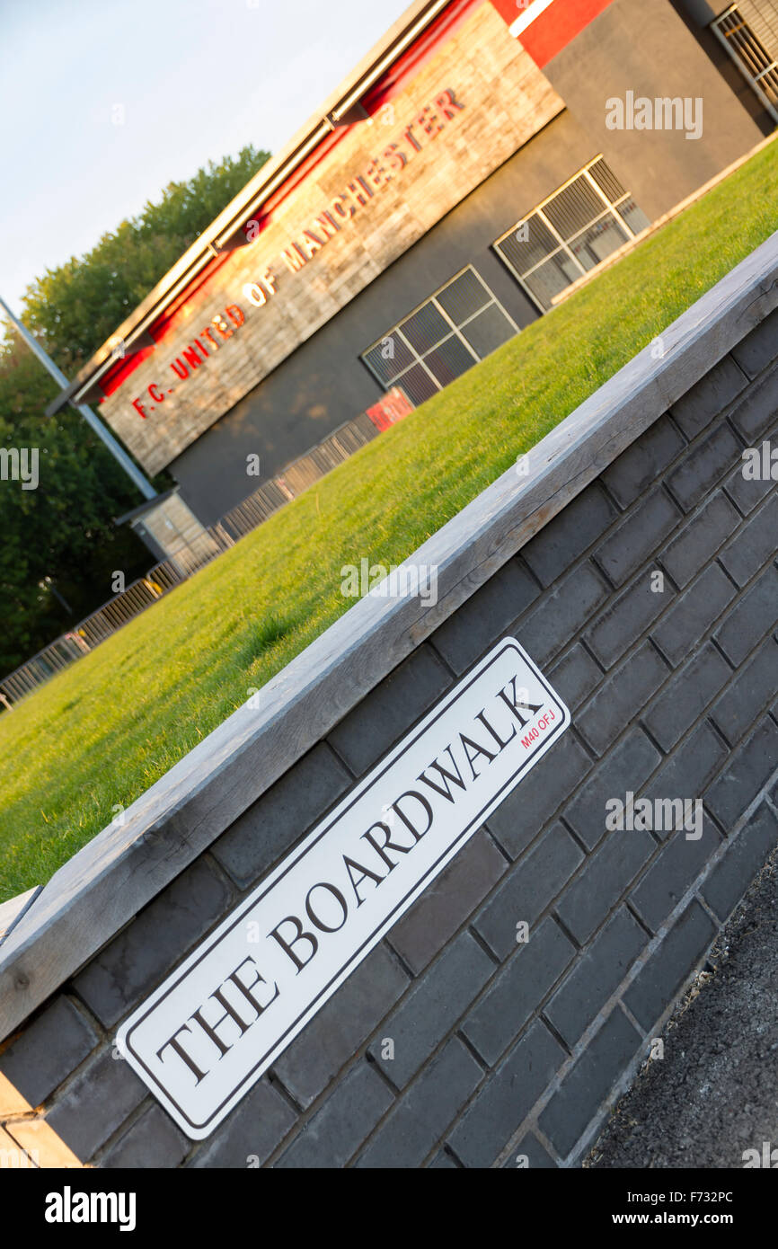 Broashurst Park. El nuevo terreno para el club de fútbol FC Naciones de Manchester, en Moston, Manchester, Inglaterra. Foto de stock