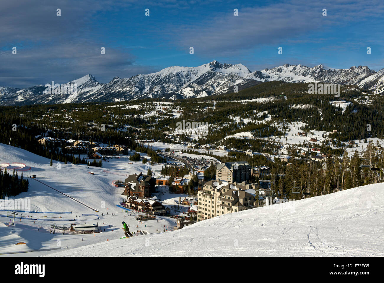 Big Sky Resort de Esquí en Big Sky, Montana Foto de stock