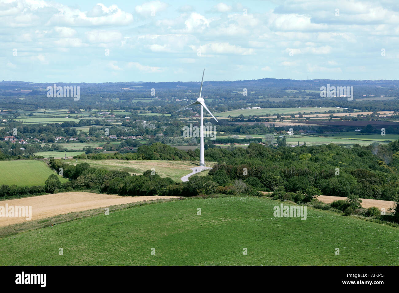 Turbina de viento cerca de Glyndebourne, East Sussex. Foto de stock