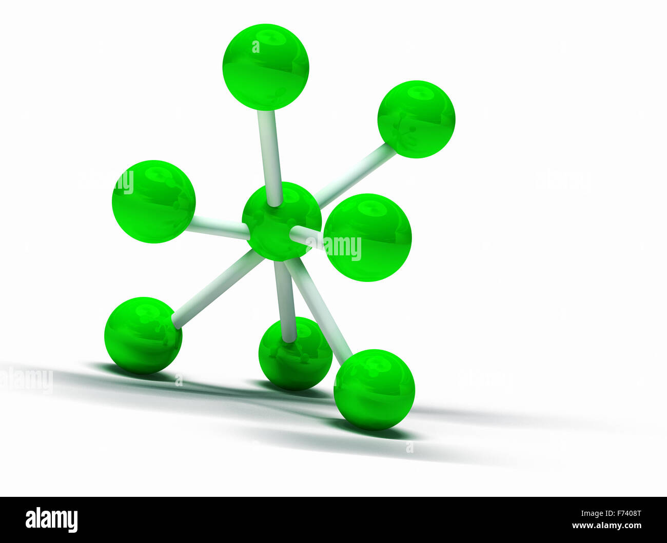Imagen 3D de la estructura molecular de aislados en blanco Foto de stock