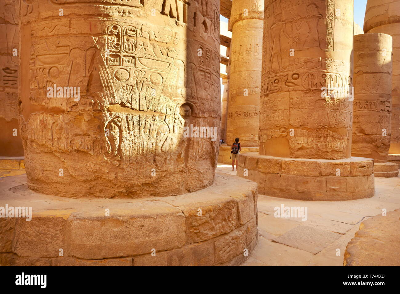 Egipto - El Templo de Karnak, Hypostyle Hall, Luxor, Egipto Foto de stock