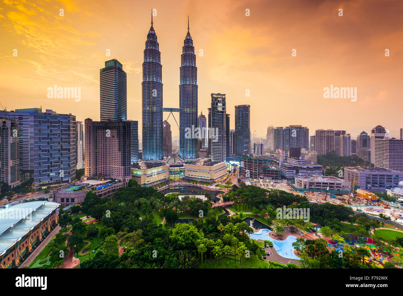Horizonte de Kuala Lumpur, Malasia. Foto de stock