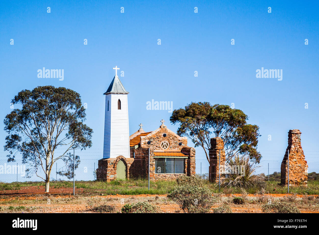 Australia, Australia Occidental, Medio Oeste, distrito de Murchison, Yalgoo, antigua capilla de San Jacinto Dominicana Foto de stock