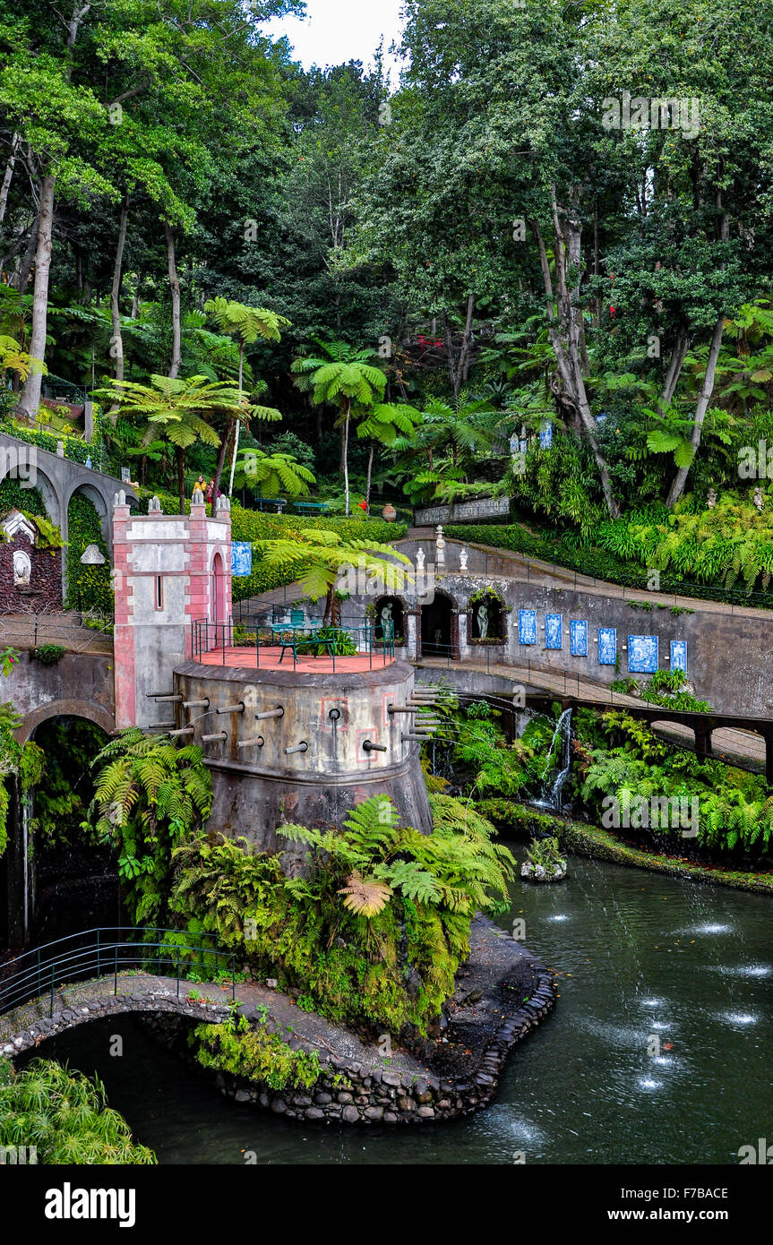 El Jardín Tropical de Monte Palace en Funchal (Jardim Monte Palace Tropical), Madeira Foto de stock