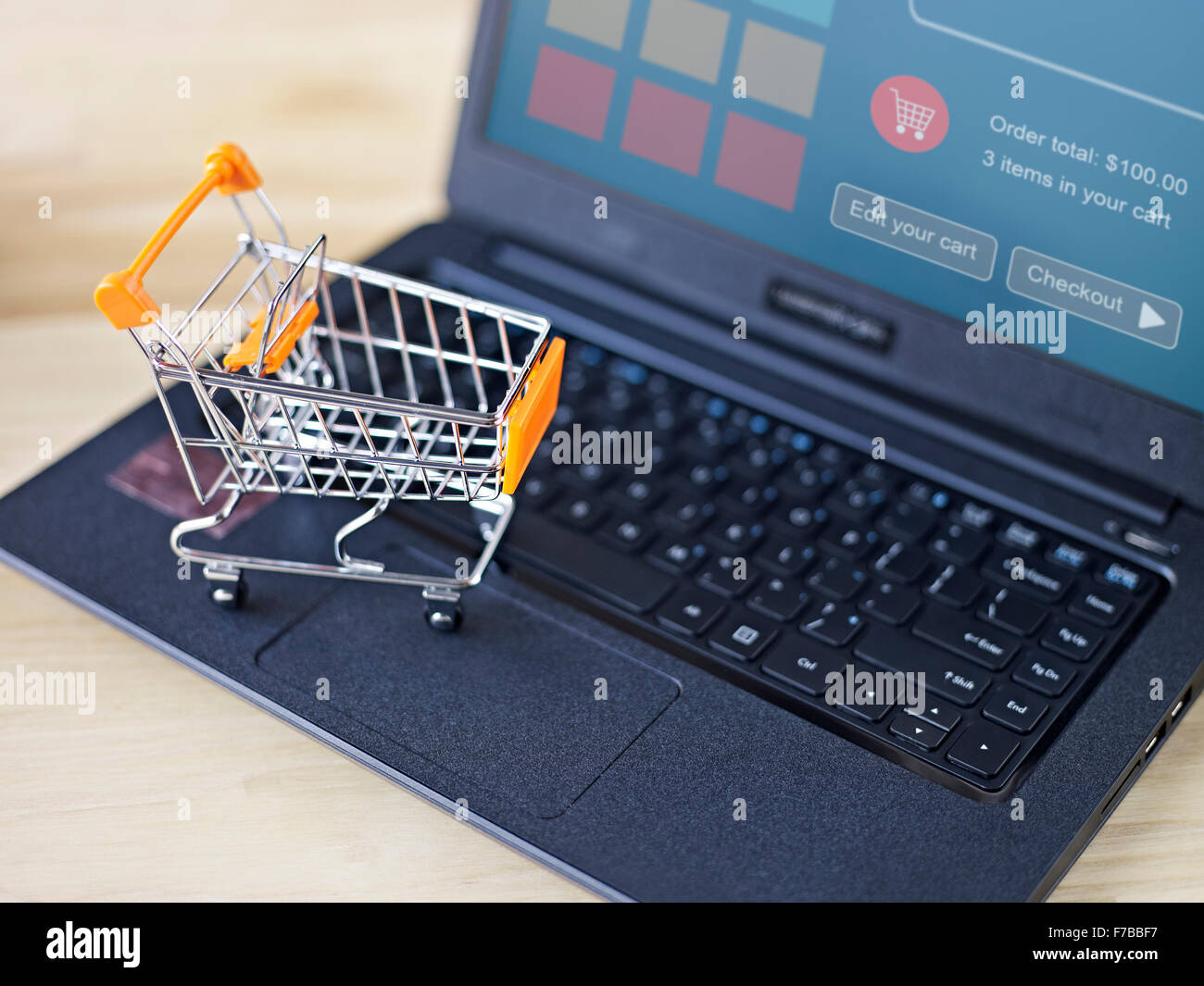 Concepto de comercio electrónico: las compras online Foto de stock