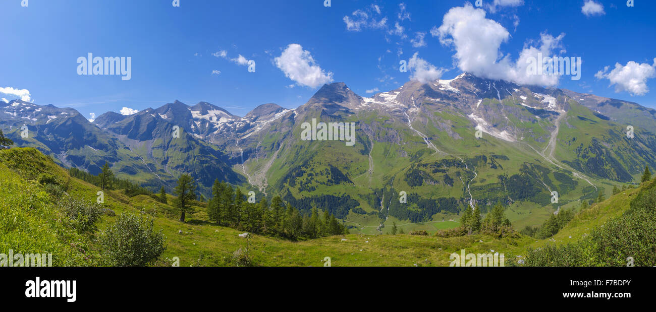 Austria, Salzburgo, panorama alpino, junto a carretera alpina Grossglockner, Hohe Tauern, Carintia, Grossglockner Foto de stock