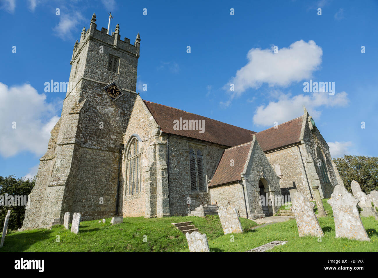 La Iglesia de todos los santos, Godshill, la Isla de Wight. Foto de stock