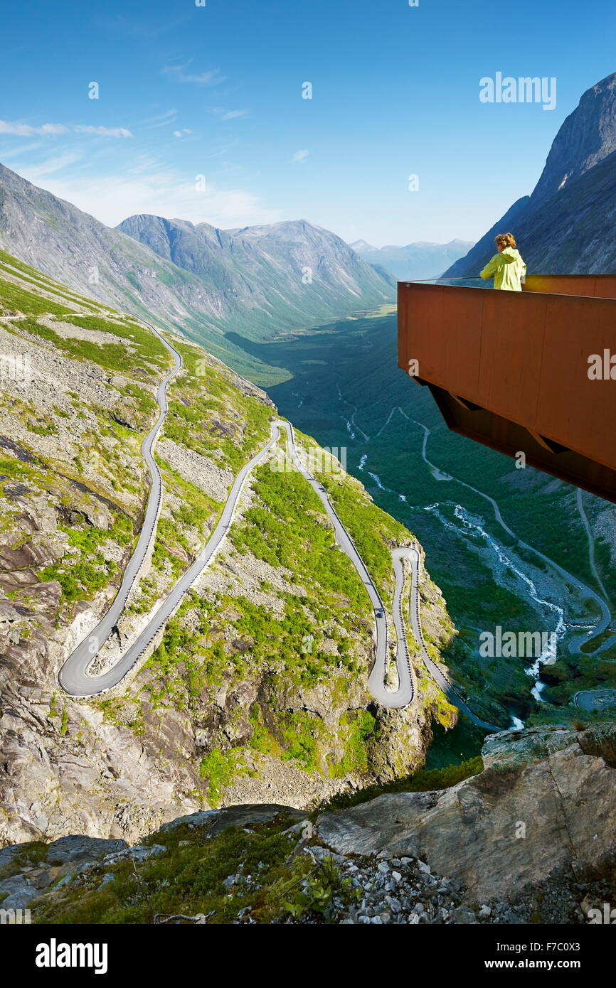 Trollstigen carretera de alta montaña, Noruega Foto de stock
